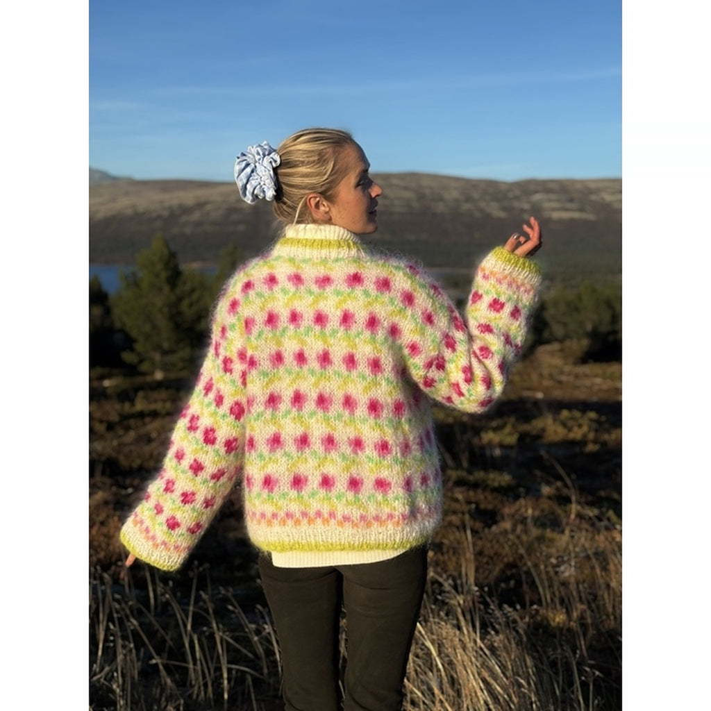Strikkepakke Ellinor hvit/rosa (Soft)
