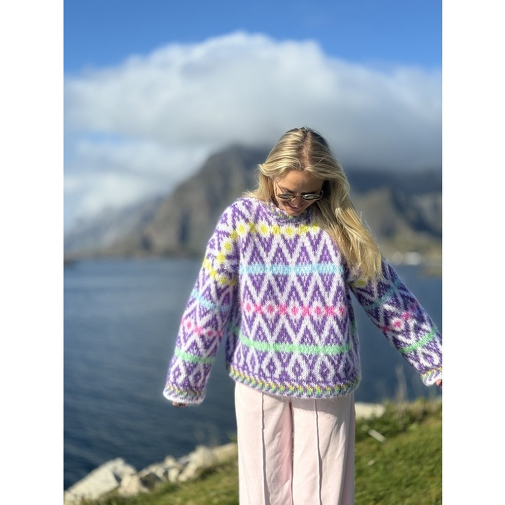 Strikkepakke Hakiri genser lavender