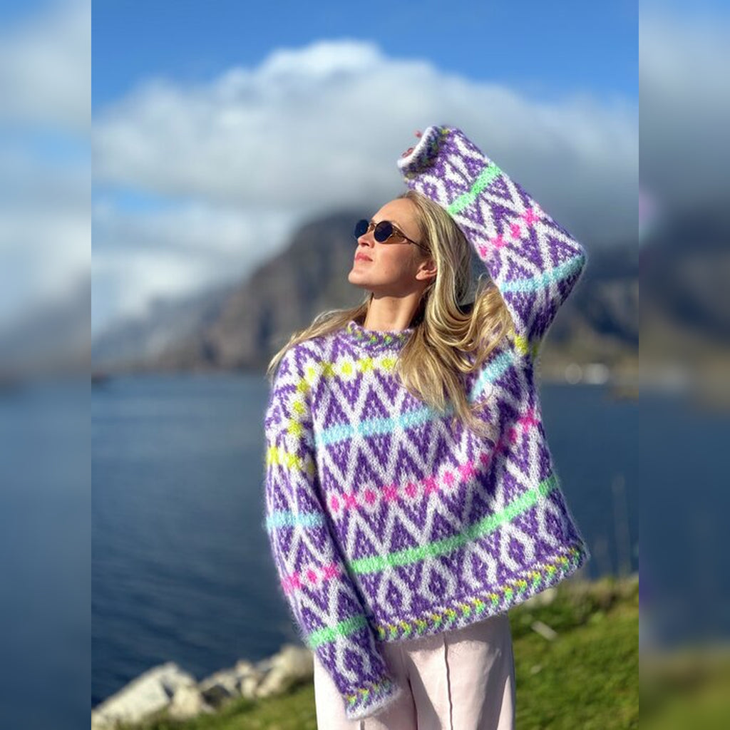Strikkepakke Hakiri genser lavender