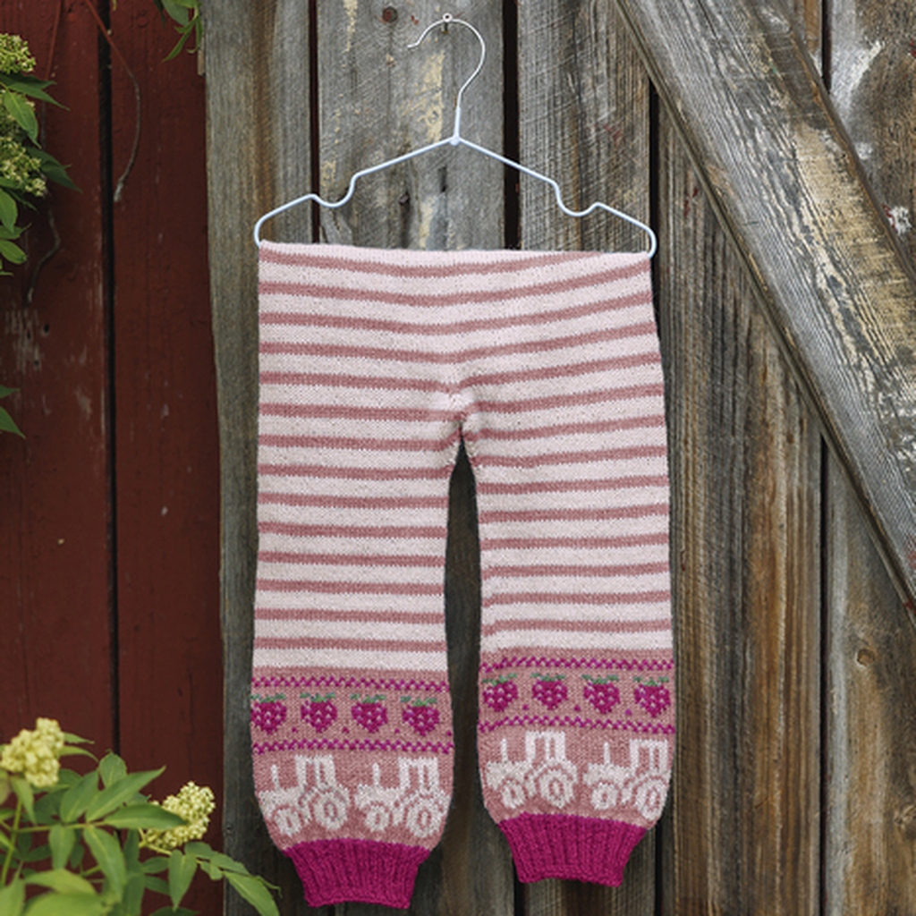 Strikkepakke Sebbi sett rosa/grønn