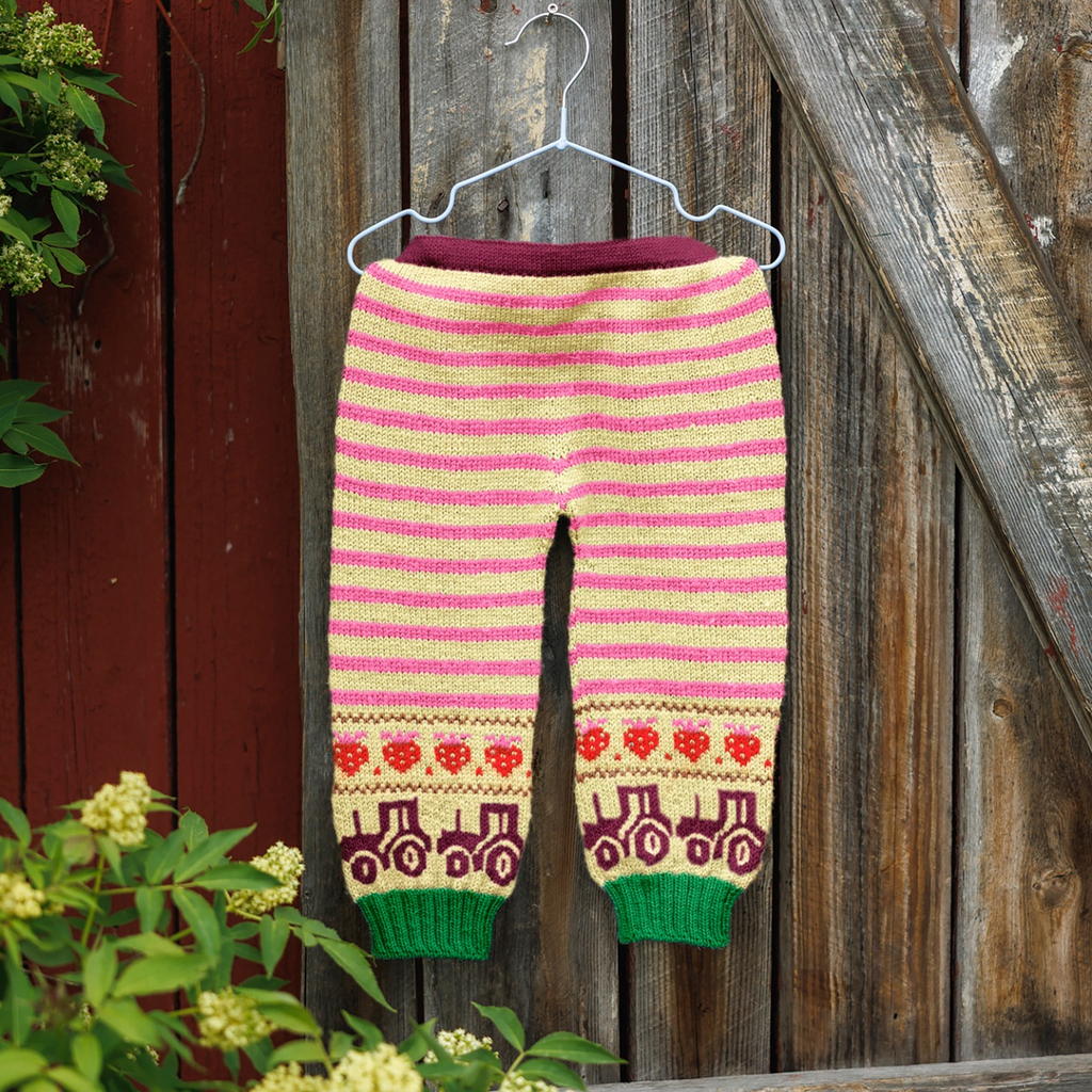 Strikkepakke Sebbi sett rosa/gul