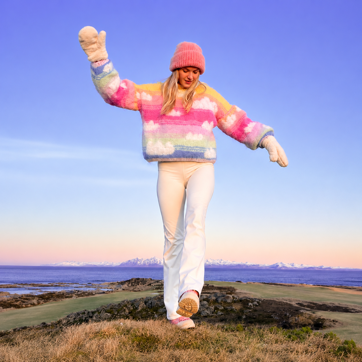 Strikkepakke genser Skyhigh